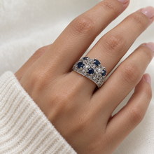 Load image into Gallery viewer, Sapphire Ring in Sterling Silver
