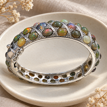 Cargar imagen en el visor de la galería, Opal Bangle with Sterling Silver
