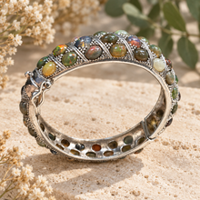 Cargar imagen en el visor de la galería, Opal Bangle with Sterling Silver
