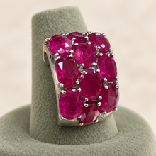 Load image into Gallery viewer, Ruby Triple Line Ring in Sterling Silver
