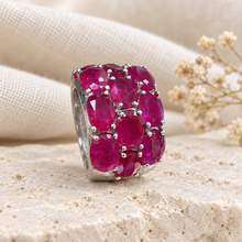 Load image into Gallery viewer, Ruby Triple Line Ring in Sterling Silver
