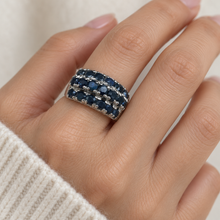 Load image into Gallery viewer, Sapphire Triple Line Ring
