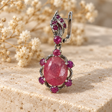 Load image into Gallery viewer, Ruby Turtle Style Earring with Russian Lock
