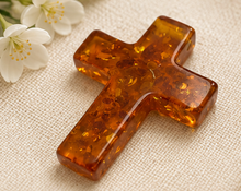 Load image into Gallery viewer, Honey Amber-Colored Cross
