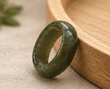 Load image into Gallery viewer, Earth Green Jade Band Rings

