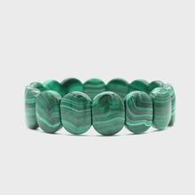 Load and play video in Gallery viewer, Malachite Flat bracelet (AAA)
