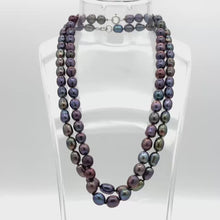 Load and play video in Gallery viewer, Black Potato Pearl necklace 18&quot; 925
