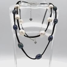 Load and play video in Gallery viewer, Potato Pearl Necklace with Suede Leather
