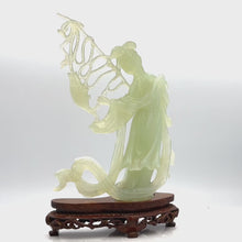 Load and play video in Gallery viewer, Hetian Jade Carving of a Graceful Lady and Her Golden Catch
