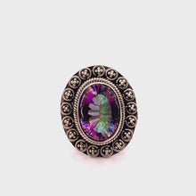 Load and play video in Gallery viewer, Mystic Topaz Oval Ring in Sterling Silver
