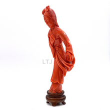 Load image into Gallery viewer, Salmon red coral carving from Qing Dynasty 
