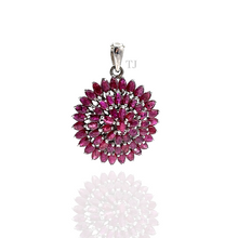 Load image into Gallery viewer, Flower style Ruby set in sterling silver
