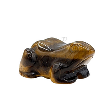 将图片加载到图库查看器，Yellow Tiger&#39;s Eye frog figurine
