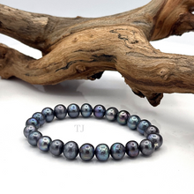 Cargar imagen en el visor de la galería, Mixed Pearl Stretchy bracelet &amp; Black Pearl Stretchy Bracelet
