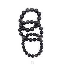 将图片加载到图库查看器，Silver Sheen Obsidian Bead Bracelet
