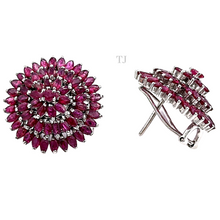 Load image into Gallery viewer, Flower style Ruby set in sterling silver
