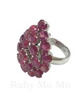 Load image into Gallery viewer, Tear shaped ruby ring in sterling silver
