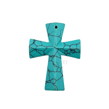 将图片加载到图库查看器，Green Turquoise cross pendant
