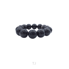 将图片加载到图库查看器，Silver Sheen Obsidian Bead Bracelet
