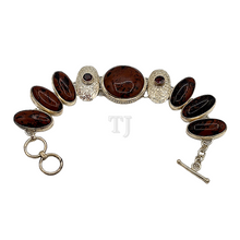 Load image into Gallery viewer, Mahogany Obsidian Bracelet in Sterling silver
