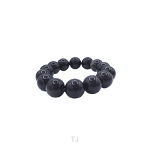 将图片加载到图库查看器，Silver Sheen Obsidian Bead Bracelet
