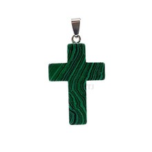 Load image into Gallery viewer, Malachite Cross Pendant
