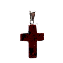 将图片加载到图库查看器，Mahogany obsidian cross pendant
