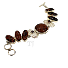 Load image into Gallery viewer, Mahogany Obsidian Bracelet in Sterling silver
