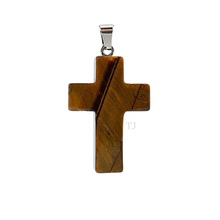 Загрузить изображение в средство просмотра галереи, Yellow tiger&#39;s Eye Cross Pendant
