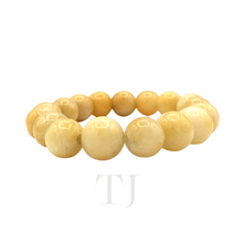 Cargar imagen en el visor de la galería, Light yellow colored Jade Bracelets (12mm)
