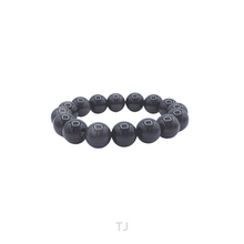 将图片加载到图库查看器，Silver Sheen Obsidian Bead Bracelet
