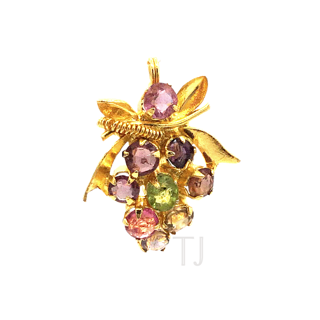 Multicolored tourmaline pendant