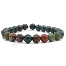 Загрузить изображение в средство просмотра галереи, Bloodstone 8 mm bead size bracelet with elastic string
