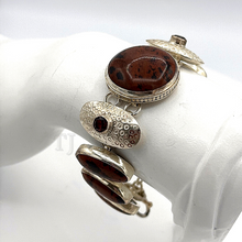 Load image into Gallery viewer, Mahogany Obsidian Bracelet in Sterling silver
