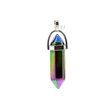 Load image into Gallery viewer, Rainbow Mystic aura quartz point pendant 
