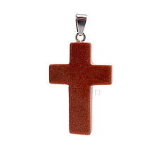 Load image into Gallery viewer, Gold Sandstone Cross Pendant
