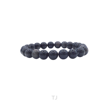 将图片加载到图库查看器，Silver Sheen Obsidian Bead Bracelet
