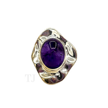 Load image into Gallery viewer, Amethyst cabochon ring in sterling silver
