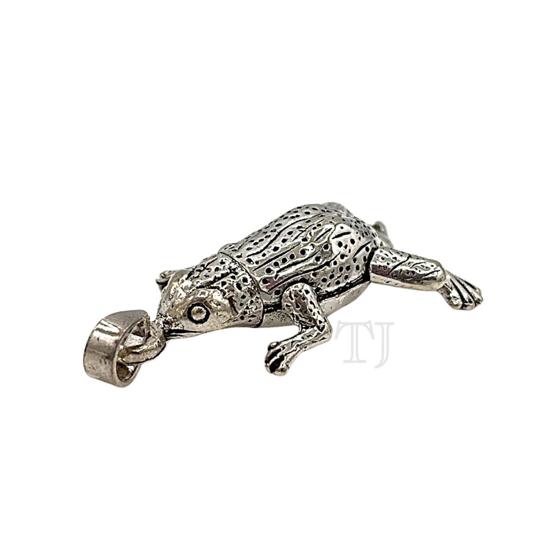 Silver frog pendant