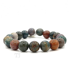 Загрузить изображение в средство просмотра галереи, Bloodstone 10 mm bead size bracelet with elastic string
