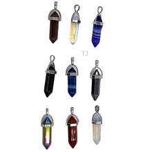 Cargar imagen en el visor de la galería, Natural gemstone point pendant collection
