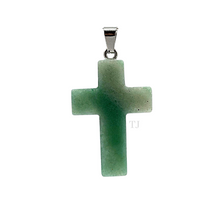 将图片加载到图库查看器，Aventurine Cross Pendant
