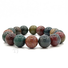 Загрузить изображение в средство просмотра галереи, Bloodstone 12 mm bead size bracelet with elastic string
