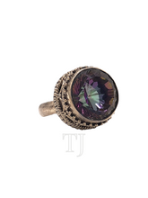 Load image into Gallery viewer, Mystic Topaz antique design Ring in Sterling silver
