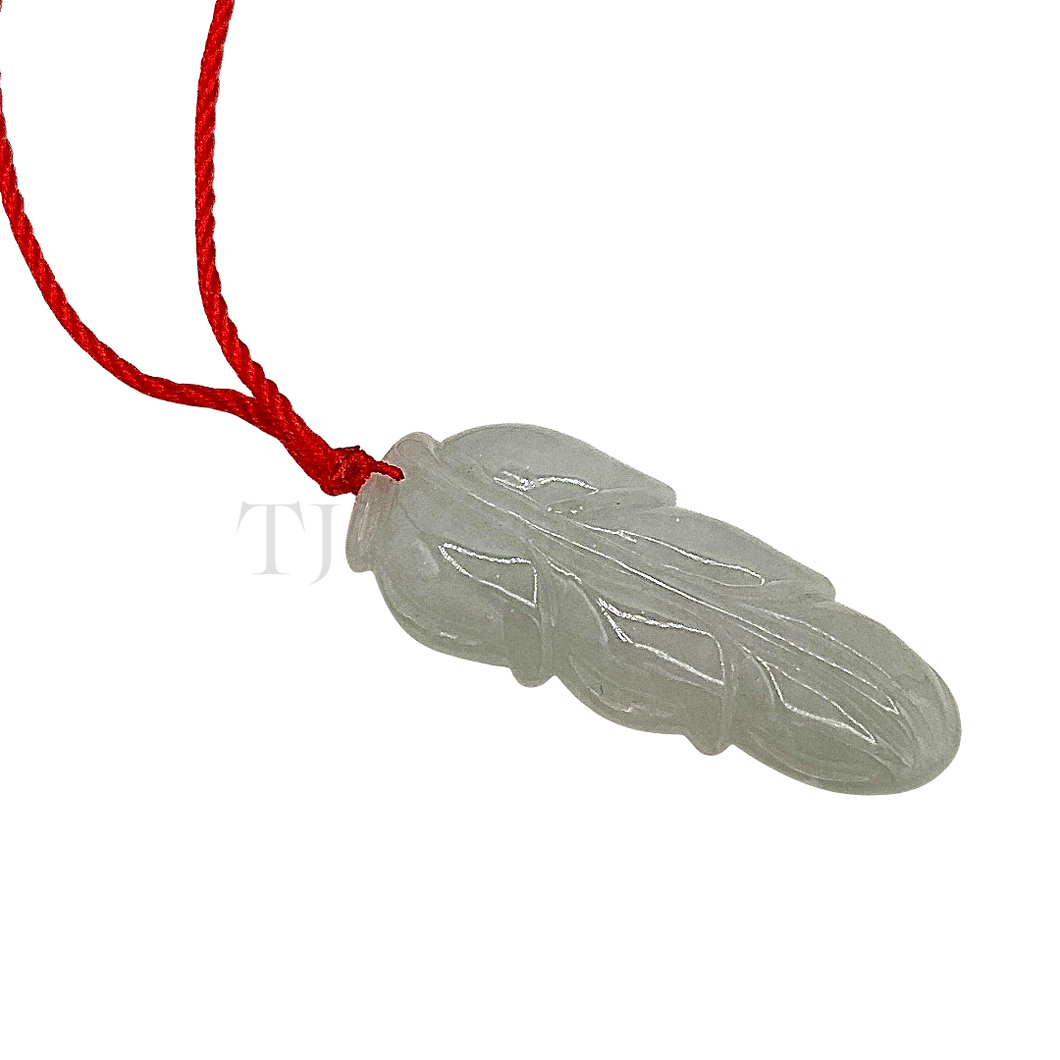 Burmese Jade Figure Pendant with red silk string