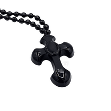 Load image into Gallery viewer, Black Onyx Cross Pendant Necklace
