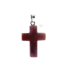 Load image into Gallery viewer, Jasper cross pendant
