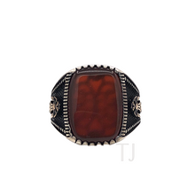 将图片加载到图库查看器，Carnelian Flat stone ring in sterling silver
