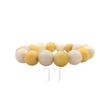 Load image into Gallery viewer, Lavender and yellow jade beads bracelet
