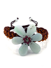 Cargar imagen en el visor de la galería, Jadeite flower adjustable bracelet
